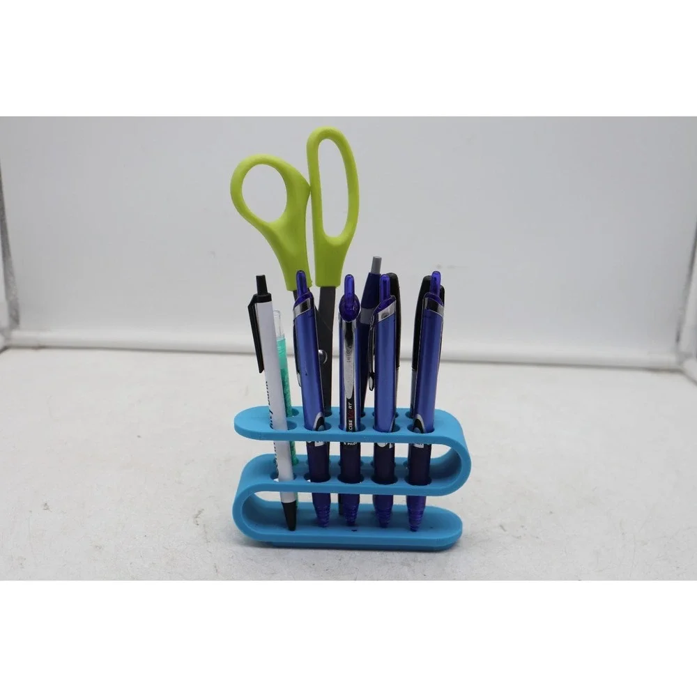 Modern Desktop Office Organizer - 3D Printed Pen/Pencil Holder - Turquoise - USA